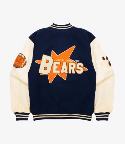 Lyrical Lemonade x Chicago Bears Navy Full-Snap Letterman Varsity Jacket