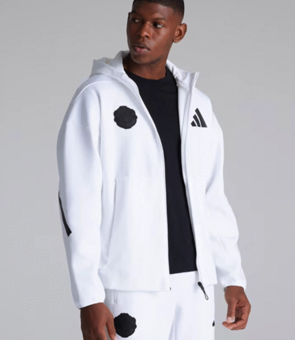 Manchester United Adidas Z.N.E. Full Zip Hoodie White 3