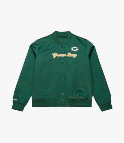 Mitchell & Ness Packers Vintage Satin Full-Snap Jacket