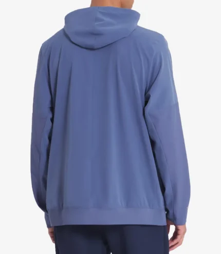 New England Patriots 2025 Storm Blue Anorak Quarter-Zip Hood Jacket