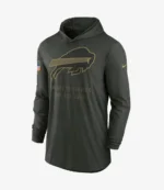 Nike Forest Green Buffalo Bills 2025 Salute to Service Sideline Dri-FIT Lightweight Hooded Pullover T-shirt