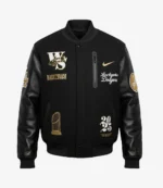 Unisex Nike Los Angeles Dodgers World Series Black Letterman Jacket
