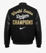 Nike Los Angeles Dodgers World Series Black Letterman Jacket