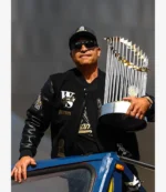 Nike Los Angeles Dodgers World Series Black Letterman Jacket For Unisex