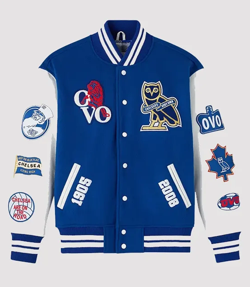 OVO x Chelsea Football Club Varsity Jacket OVO x Chelsea Football Club Varsity Jacket
