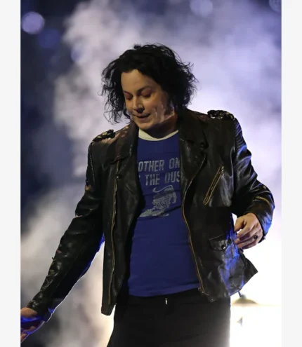 Unisex Packers v Lions Halftime Show Jack White Black Leather Jacket