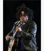 Packers v Lions Halftime Show Jack White Black Leather Jacket
