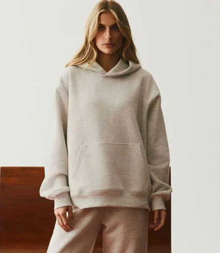 Parke Boston Graphic Fleece Hoodie in Grey