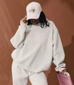 Parke Miami Varsity Mockneck Fleece Sweatshirt in Grey For Women