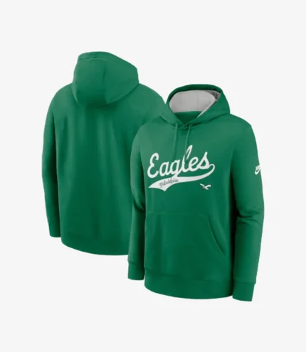 Unisex Philadelphia Eagles Nike Kelly Green Rewind Club Logo Pullover Hoodie