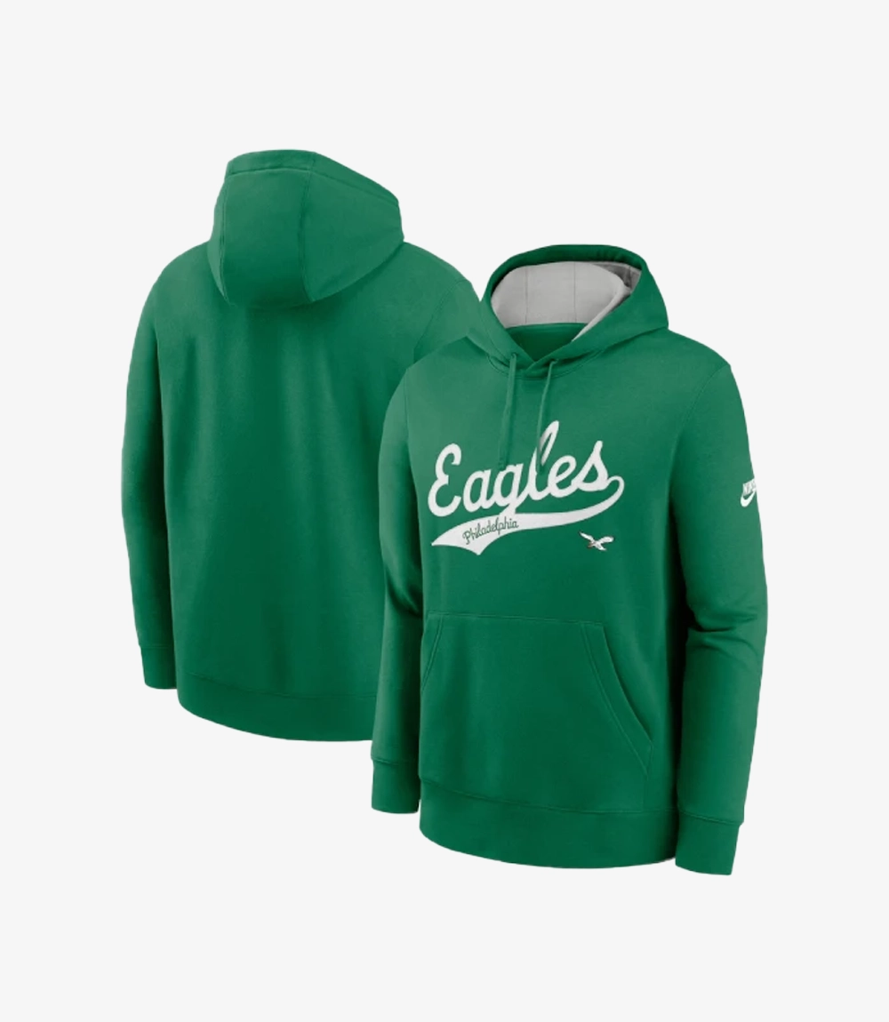 Philadelphia Eagles Nike Kelly Green Rewind Club Logo Pullover Hoodie Unisex Philadelphia Eagles Nike Kelly Green Rewind Club Logo Pullover Hoodie