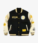 Pittsburgh Steelers Golf Wang Black Varsity Letterman Full-Snap Jacket