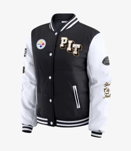 Pittsburgh Steelers WEAR by Erin Andrews Varsity Puffer Jacket