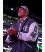 Unisex Rob Gronkowski Patriots vs Jets 2025 Game CNCPTS x Nike x Patriots Rivalries Wool Varsity Jacket