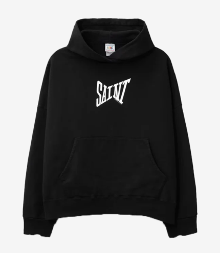 Saint Michael Ribbon Saint Black Pullover Hoodie For Unisex