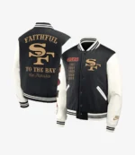 Unisex San Francisco 49ers Nike Black 2025 Rivalries Collection Full-Snap Varsity Jacket