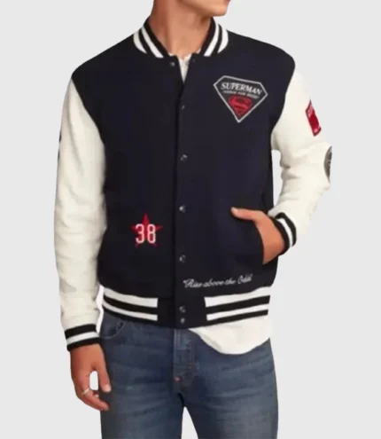 Superman x Lucky Brand Varsity Jacket 1