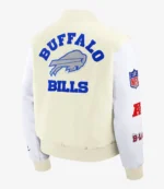 Buffalo Bills Nike 2025 Rivalries Collection Full-Snap Wool Varsity Jacket with Leather Sleeves