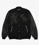 Chrome Heart Black Letterman Varsity Jacket