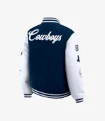 Dallas Cowboys WEAR by Erin Andrews Navy Varsity Full-Snap Puffer Jacket For Unisex