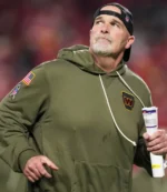 Dan Quinn Washington Commanders Salute to Service 2025 Hoodie Olive Green For Unisex