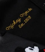 Disney Mickey and Friends by Shoe Palace Mickey Icon Black Varsity Jacket For Unisex