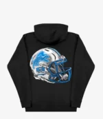 Eminem x Detroit Lions Helmet Black Fleece Hoodie For Unisex