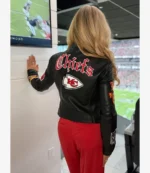 Gracie Hunt Kansas City Chiefs Jeff Hamilton Black Leather Jacket For Unisex