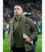 Matt LaFleur Green Bay Packers Salute to Service 2025 Olive Green Bomber Jacket For Unisex
