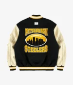 Pittsburgh Steelers Golf Wang Black Varsity Letterman Full-Snap Jacket For Unisex