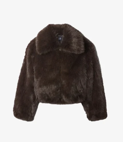 Unisex Viral GAP Faux Fur Full-Zip Jacket