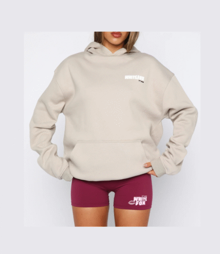 White Fox Oversized Grey Hoodie