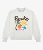 Parke Miami Graphic Mockneck Fleece Sweatshirt in Grey For Womens