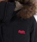 Superdry Study Duffle With Faux Fur Trim Hooded Jacket For Womens