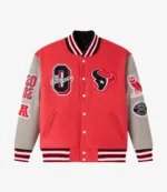 Unisex 2025 Houston Texans OVO Wool Varsity Jacket in Red & Grey