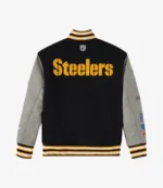 2025 Pittsburgh Steelers OVO Wool Varsity Jacket in Black & Grey