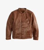 Unisex Albert Einstein Levi’s Menlo Cossack Leather Jacket Brown & Black