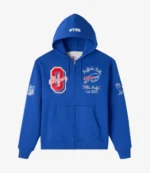 Unisex Buffalo Bills Waffle Lined Blue Zip-Up Hoodie