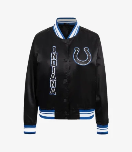 Carlie Irsay-Gordon Indianapolis Colts Black Satin Bomber Jacket