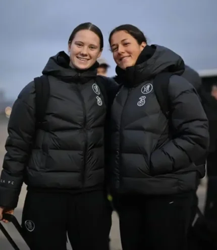 Women’s Chelsea FC UEFA Champions League Black Puffer Jacket