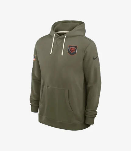 Unisex Chicago Bears Nike Olive Green 2025 Salute to Service Sideline Standard Issue Dri-FIT Hoodie