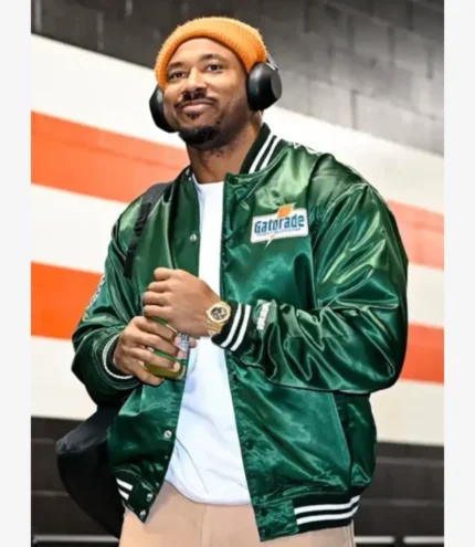 Unisex Cleveland Browns Myles Garrett Green Gatorade Varsity Jacket