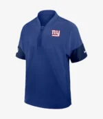 Coach Mike Kafka New York Giants Nike Blue Half-Zip Sideline T-Shirt