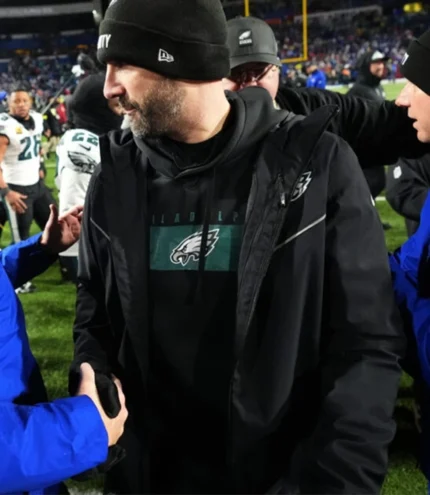 Unisex Coach Nick Sirianni Philadelphia Eagles Black Hooded Jacket