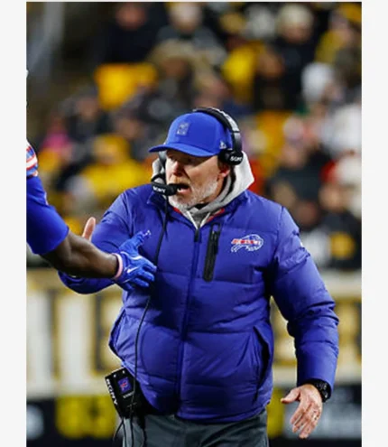 Coach Sean McDermott Buffalo Bills Nike Blue Puffer Jacket