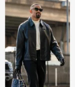 Unisex Eagles vs Bears Jalen Hurts Coach Leather Jacket Black