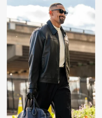 Eagles vs Bears Jalen Hurts Coach Leather Jacket Black