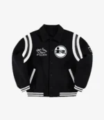 Unisex Golf Wang x Marty Supreme 2025 Rockwell Black Wool Varsity Jacket