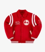 Unisex Golf Wang x Marty Supreme 2025 Rockwell Red Wool Varsity Jacket