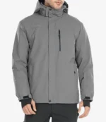 Grey Hooded Parka Winter Jacket